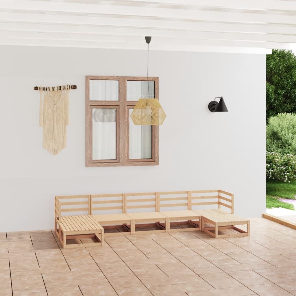 7 Piece Garden Lounge Set Solid Pinewood 7 Piece Garden Lounge Set Solid Pinewood