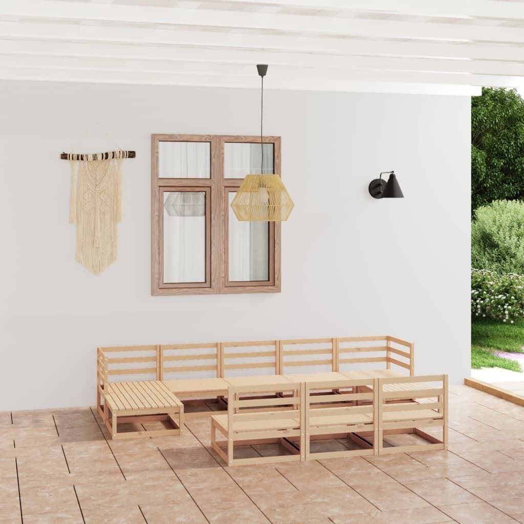 10 Piece Garden Lounge Set Solid Pinewood 10 Piece Garden Lounge Set Solid Pinewood