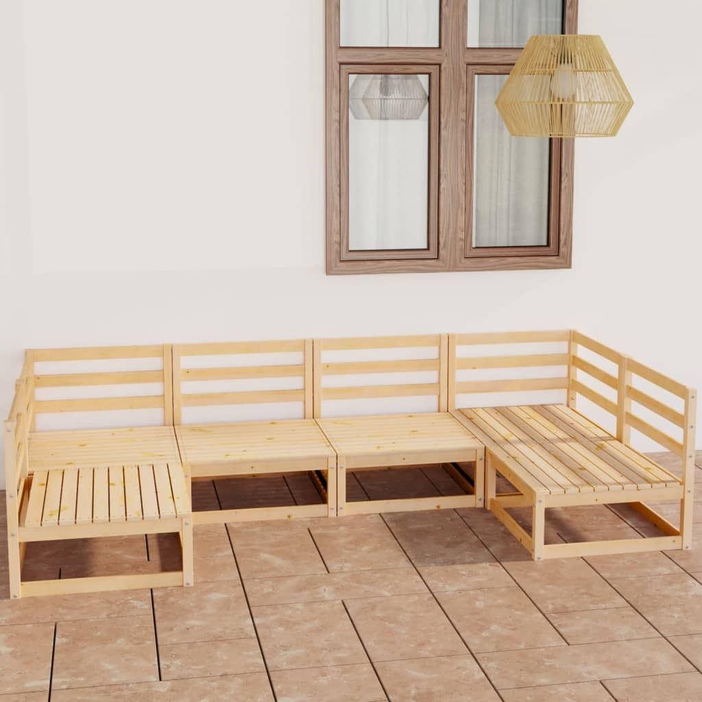 6 Piece Garden Lounge Set Solid Pinewood 6 Piece Garden Lounge Set Solid Pinewood