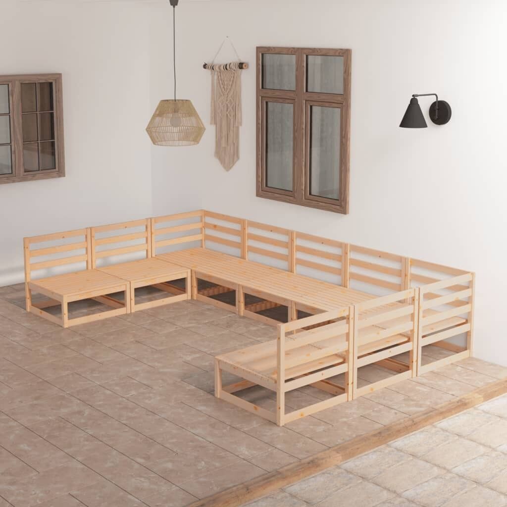 9 Piece Garden Lounge Set Solid Pinewood 9 Piece Garden Lounge Set Solid Pinewood