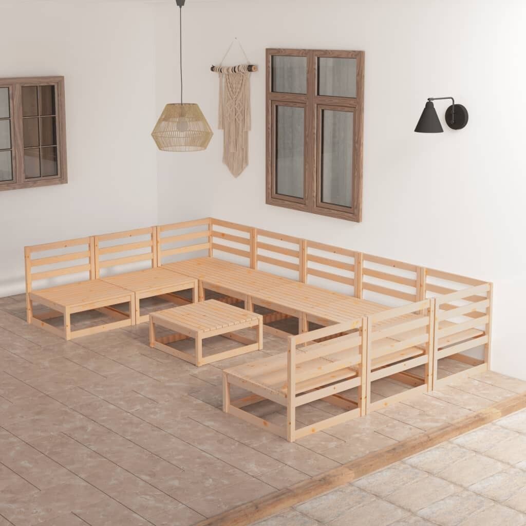 10 Piece Garden Lounge Set Solid Pinewood 10 Piece Garden Lounge Set Solid Pinewood