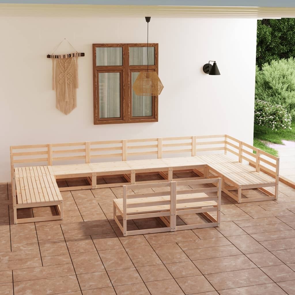 12 Piece Garden Lounge Set Solid Pinewood 12 Piece Garden Lounge Set Solid Pinewood