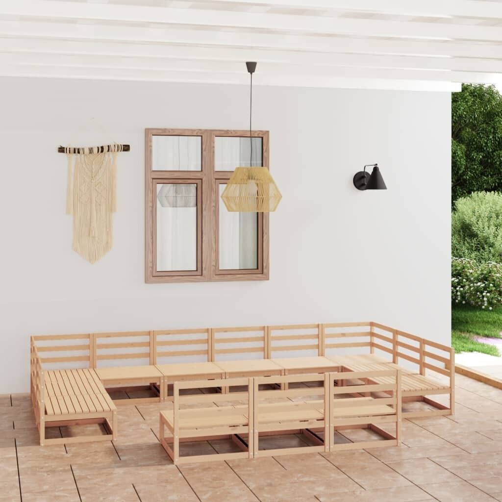 13 Piece Garden Lounge Set Solid Pinewood 13 Piece Garden Lounge Set Solid Pinewood