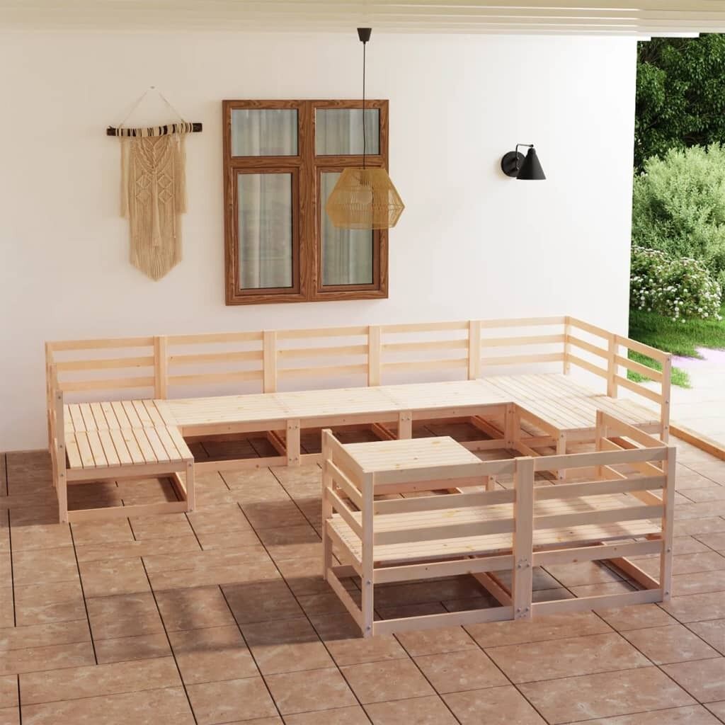 10 Piece Garden Lounge Set Solid Pinewood 10 Piece Garden Lounge Set Solid Pinewood
