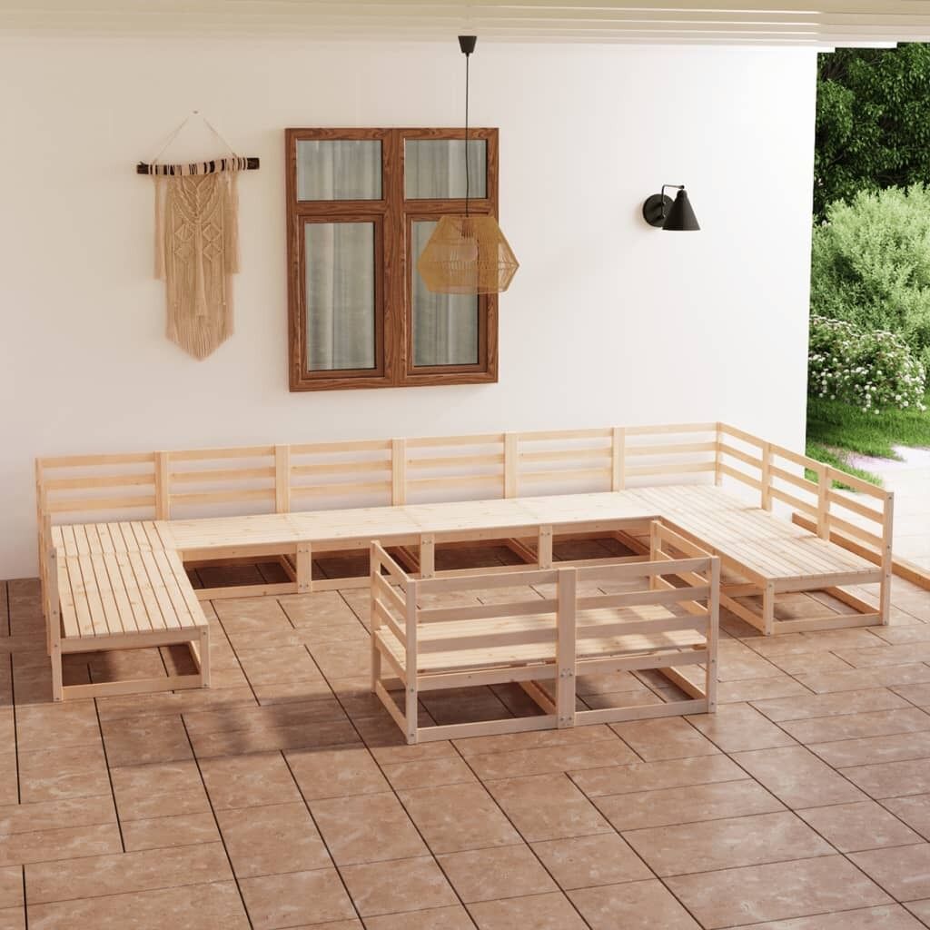 12 Piece Garden Lounge Set Solid Pinewood 12 Piece Garden Lounge Set Solid Pinewood
