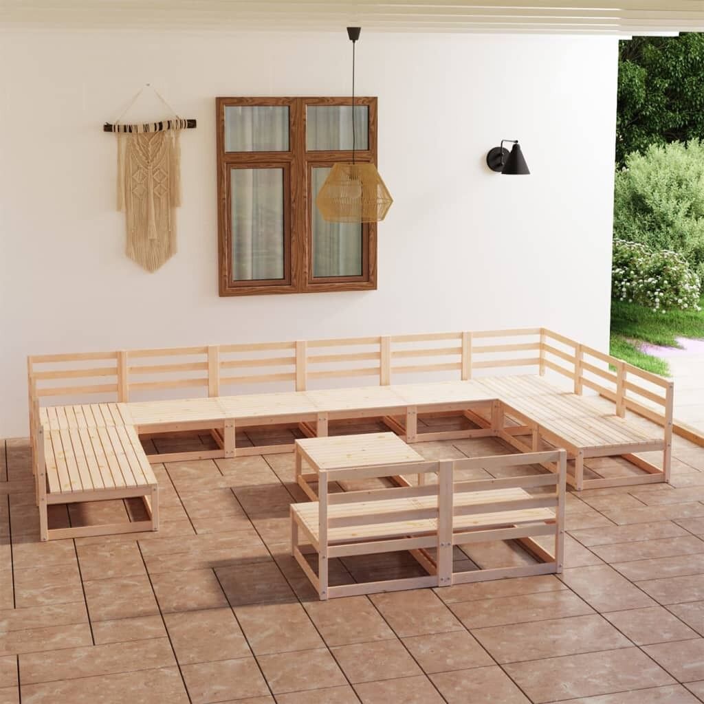 13 Piece Garden Lounge Set Solid Pinewood 13 Piece Garden Lounge Set Solid Pinewood