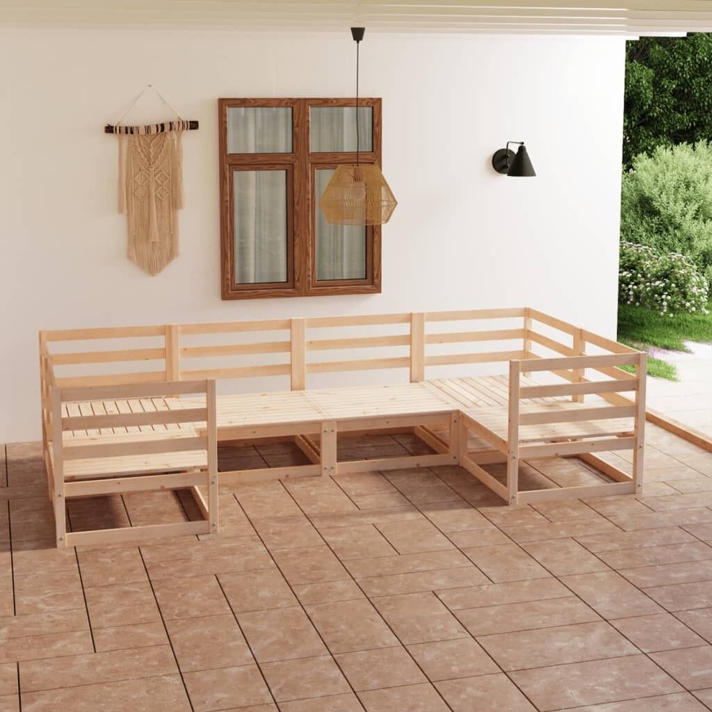 6 Piece Garden Lounge Set Solid Pinewood 6 Piece Garden Lounge Set Solid Pinewood