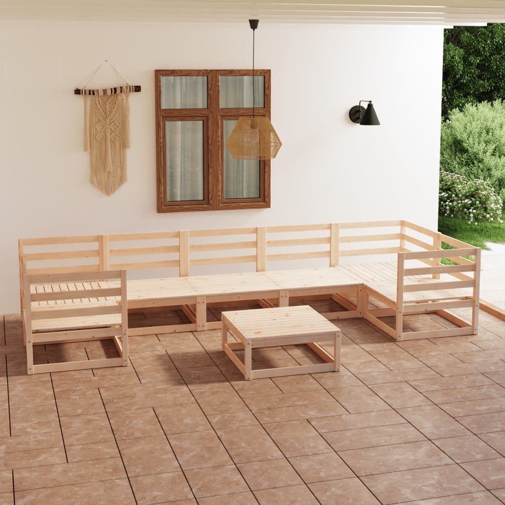 8 Piece Garden Lounge Set Solid Pinewood 8 Piece Garden Lounge Set Solid Pinewood
