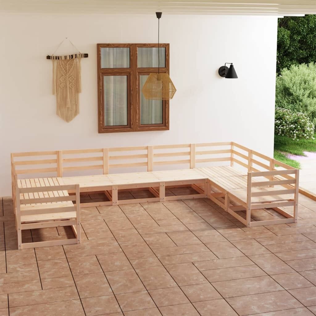 9 Piece Garden Lounge Set Solid Pinewood 9 Piece Garden Lounge Set Solid Pinewood