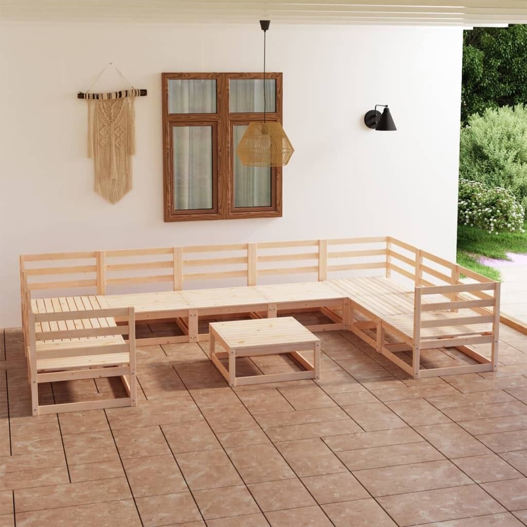 10 Piece Garden Lounge Set Solid Pinewood 10 Piece Garden Lounge Set Solid Pinewood