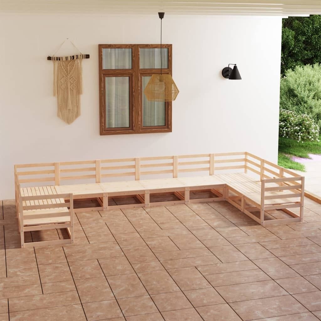 10 Piece Garden Lounge Set Solid Pinewood 10 Piece Garden Lounge Set Solid Pinewood