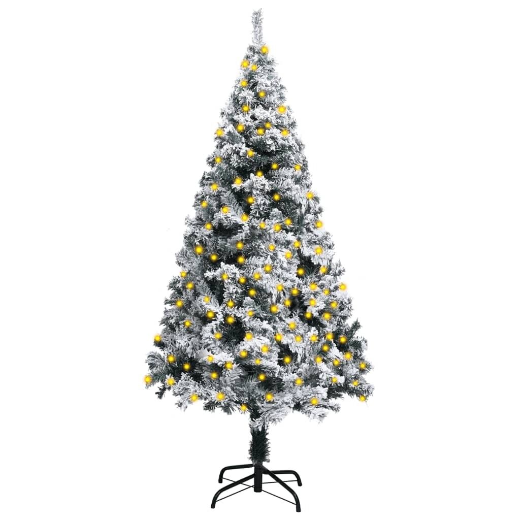 Artificial Christmas Tree with LEDs&Flocked Snow Green Artificial Christmas Tree with LEDs&Flocked Snow Green