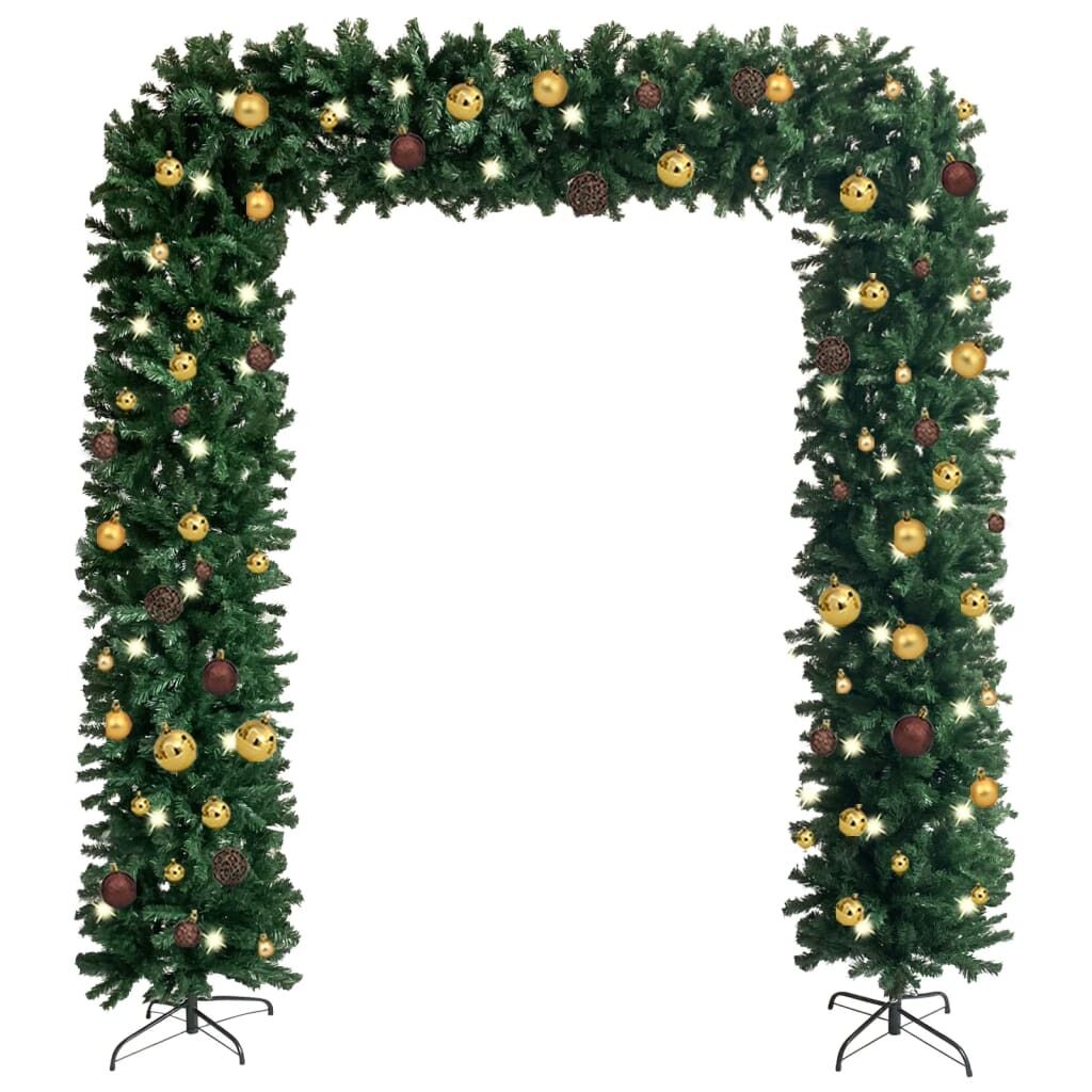Christmas Tree Arch with LEDs&Ball Set Green 240 cm Christmas Tree Arch with LEDs&Ball Set Green 240 cm