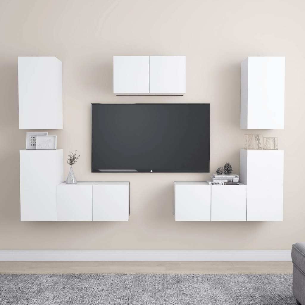 Burnham 7 Piece TV Cabinet Set Engineered Wood Burnham 7 Piece TV Cabinet Set Engineered Wood