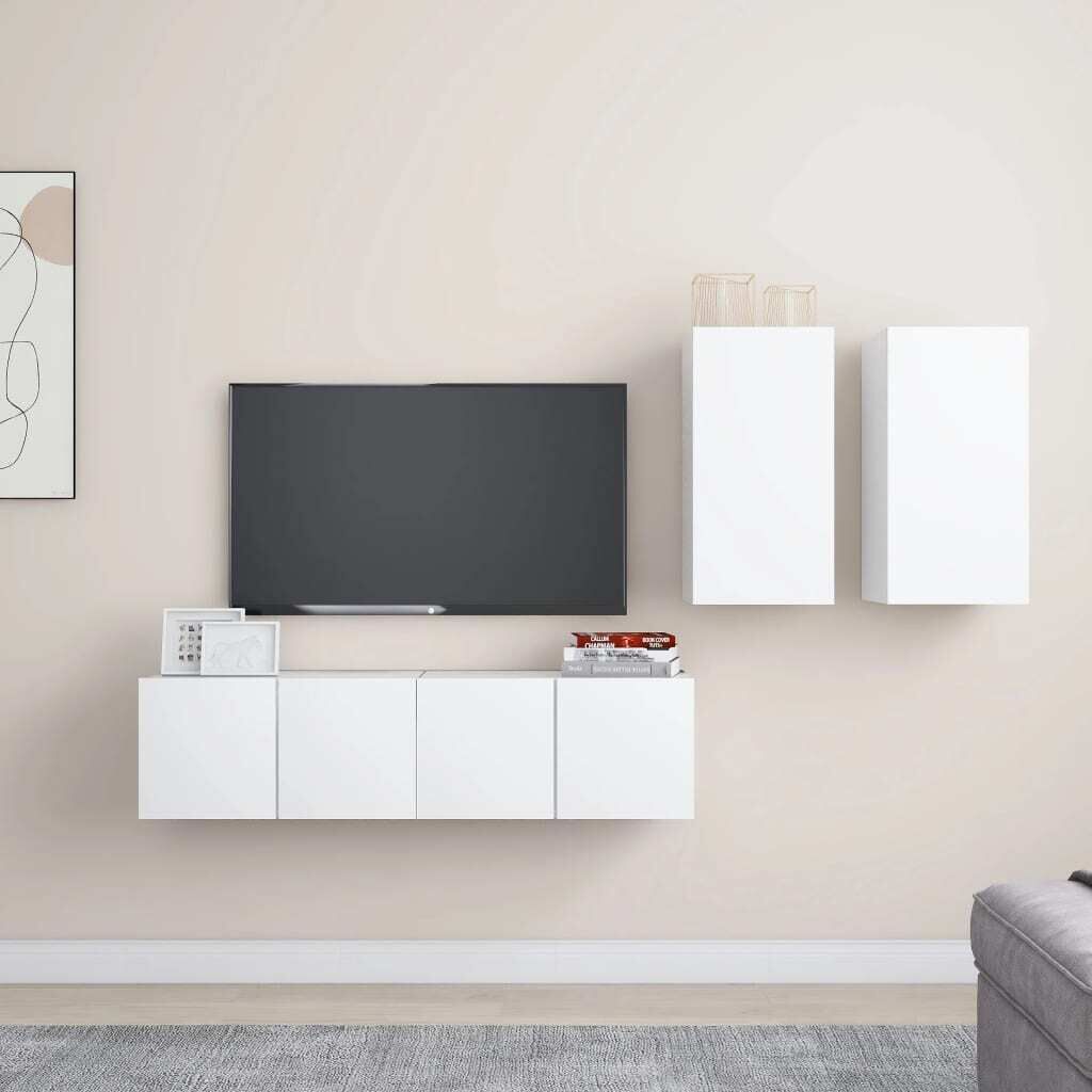 Kingston 4 Piece TV Cabinet Set Engineered Wood Kingston 4 Piece TV Cabinet Set Engineered Wood