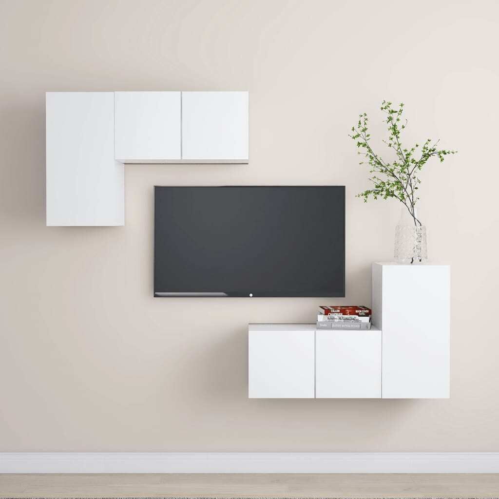 Stoneham 4 Piece TV Cabinet Set Engineered Wood Stoneham 4 Piece TV Cabinet Set Engineered Wood