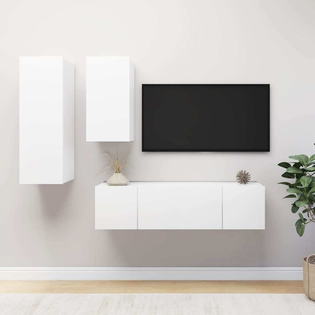 Newburn 4 Piece TV Cabinet Set Engineered Wood Newburn 4 Piece TV Cabinet Set Engineered Wood