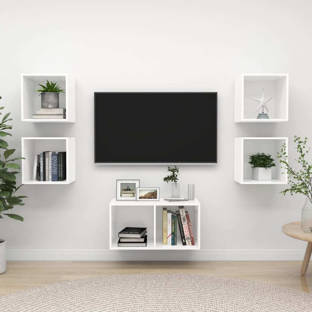 Cresta 5 Piece TV Cabinet Set Engineered Wood Cresta 5 Piece TV Cabinet Set Engineered Wood