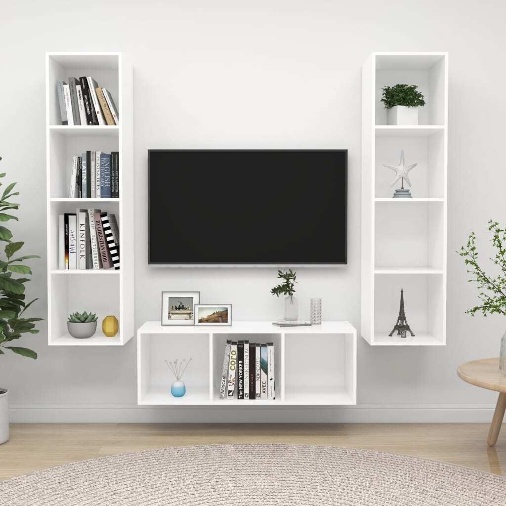Berlin 3 Piece TV Cabinet Set Engineered Wood Berlin 3 Piece TV Cabinet Set Engineered Wood