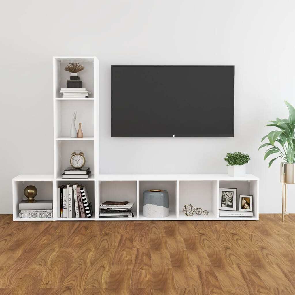Jervois 3 Piece TV Cabinet Set Engineered Wood Jervois 3 Piece TV Cabinet Set Engineered Wood