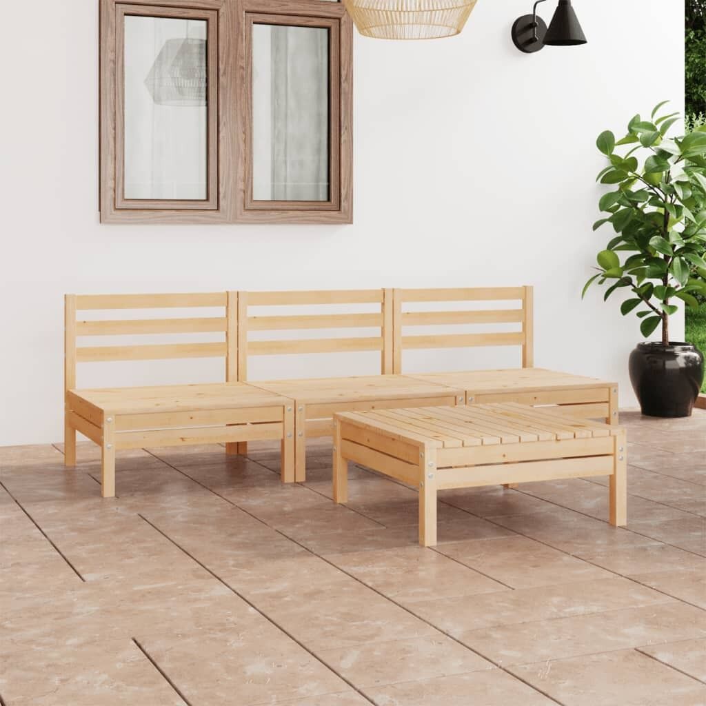 4 Piece Garden Lounge Set Solid Pinewood 4 Piece Garden Lounge Set Solid Pinewood