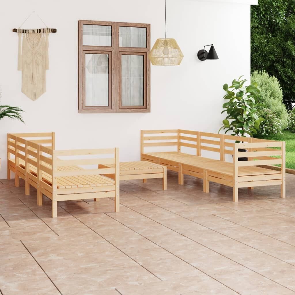 9 Piece Garden Lounge Set Solid Pinewood 9 Piece Garden Lounge Set Solid Pinewood