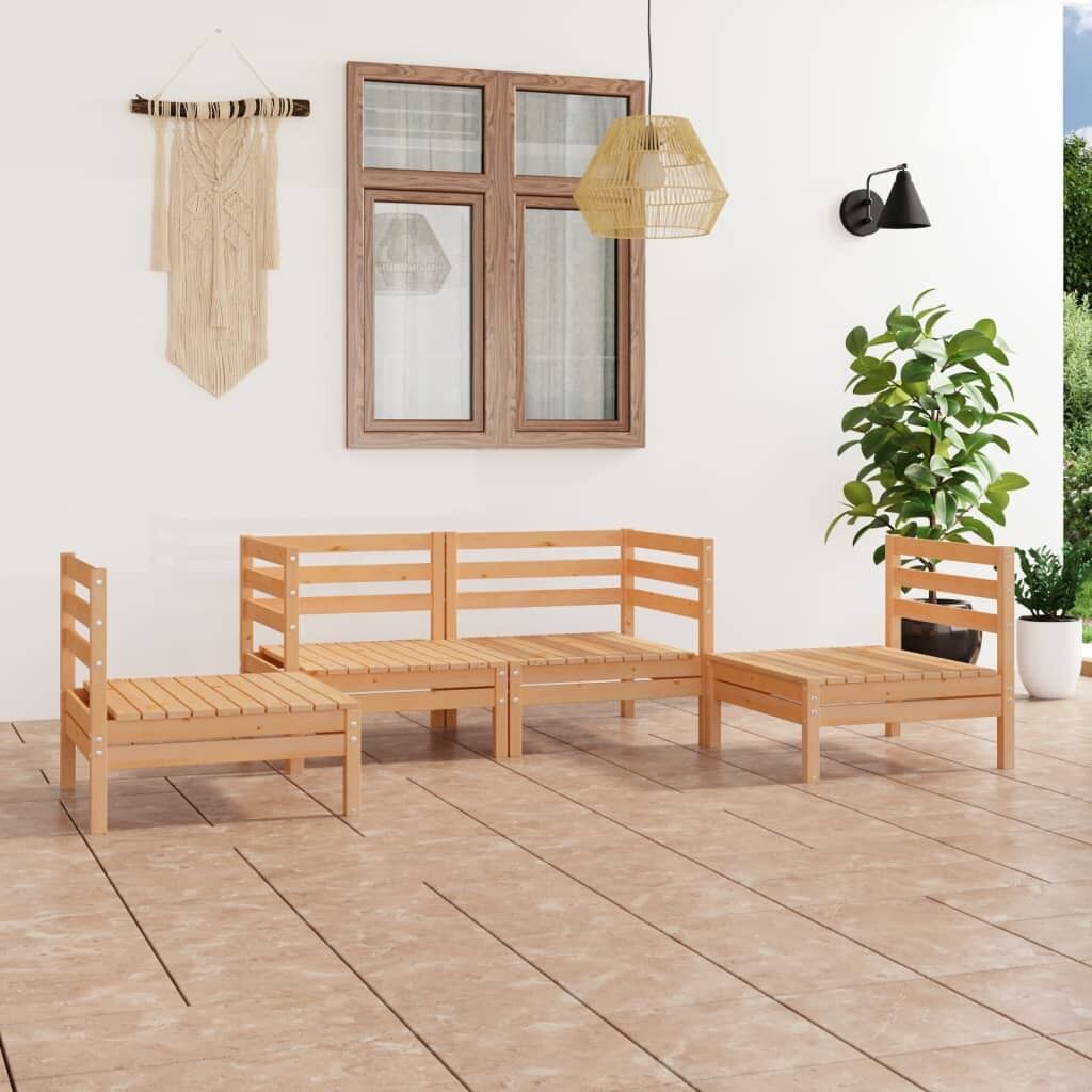 4 Piece Garden Lounge Set Solid Pinewood 4 Piece Garden Lounge Set Solid Pinewood