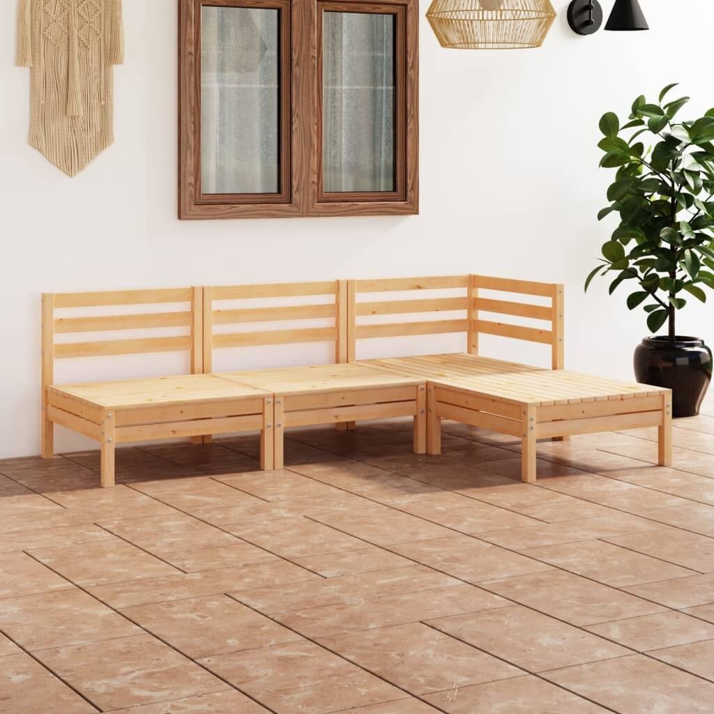 4 Piece Garden Lounge Set Solid Pinewood 4 Piece Garden Lounge Set Solid Pinewood