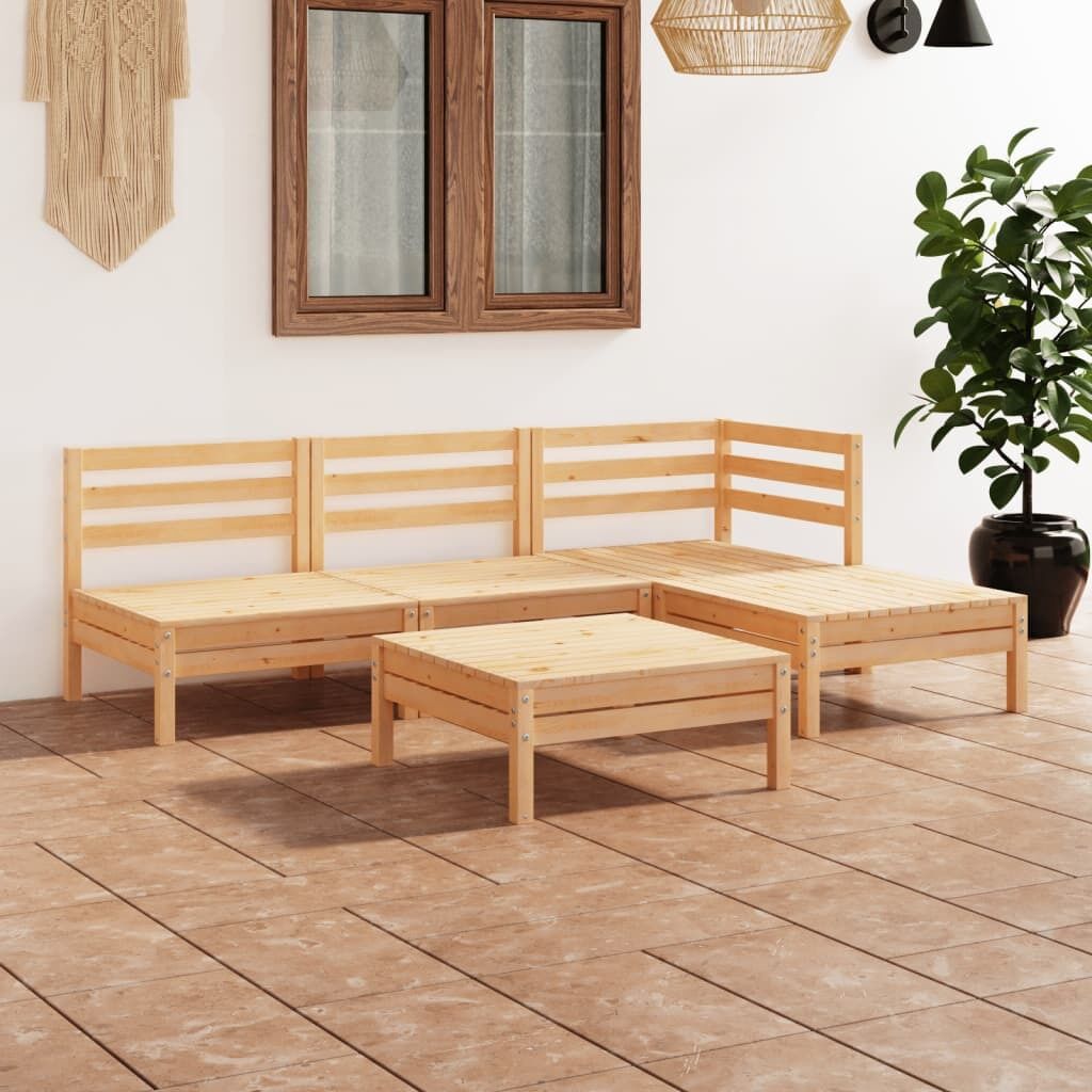 5 Piece Garden Lounge Set Solid Pinewood 5 Piece Garden Lounge Set Solid Pinewood