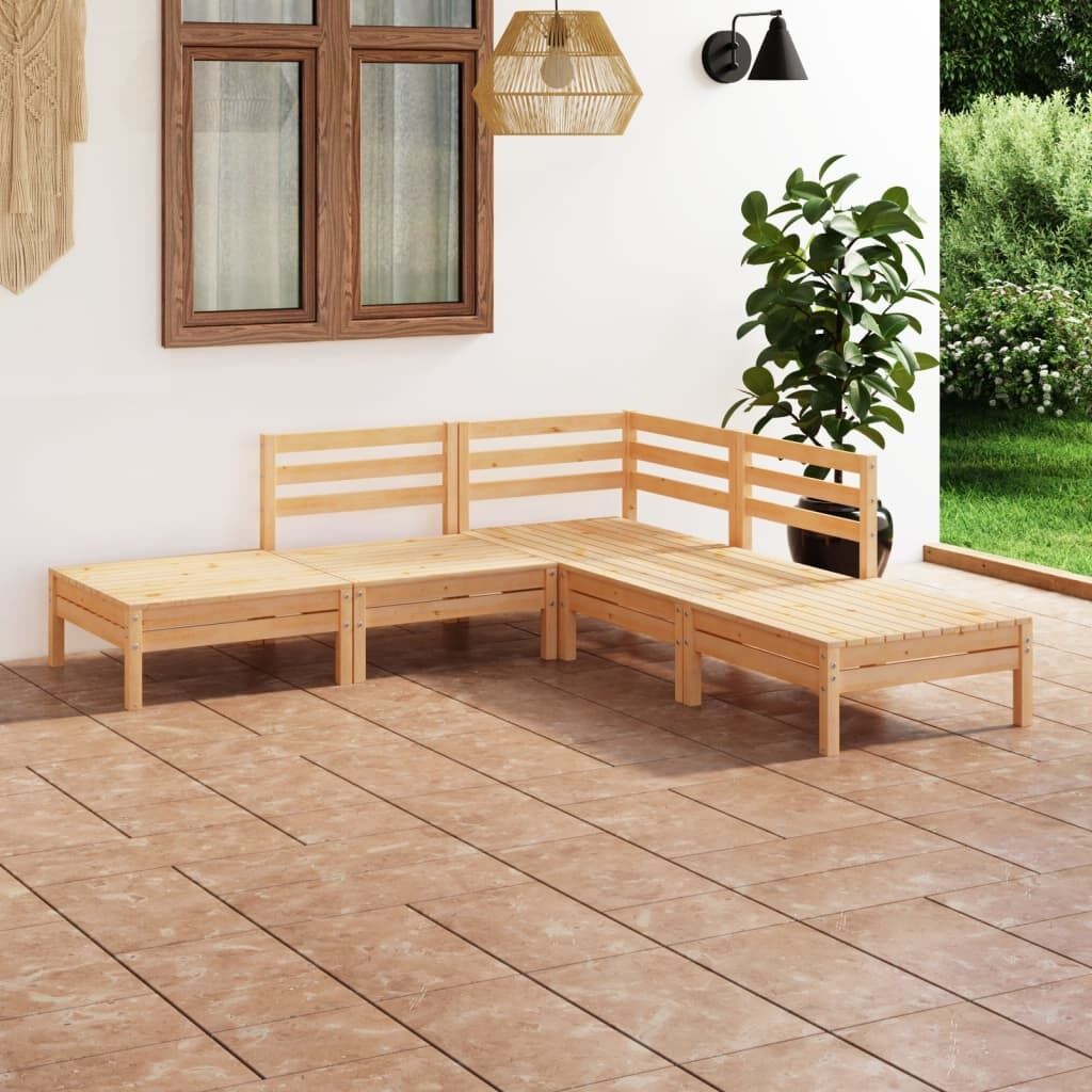 5 Piece Garden Lounge Set Solid Pinewood 5 Piece Garden Lounge Set Solid Pinewood