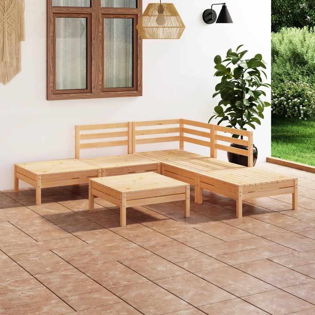 6 Piece Garden Lounge Set Solid Pinewood 6 Piece Garden Lounge Set Solid Pinewood