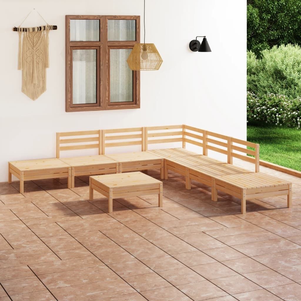 8 Piece Garden Lounge Set Solid Pinewood 8 Piece Garden Lounge Set Solid Pinewood