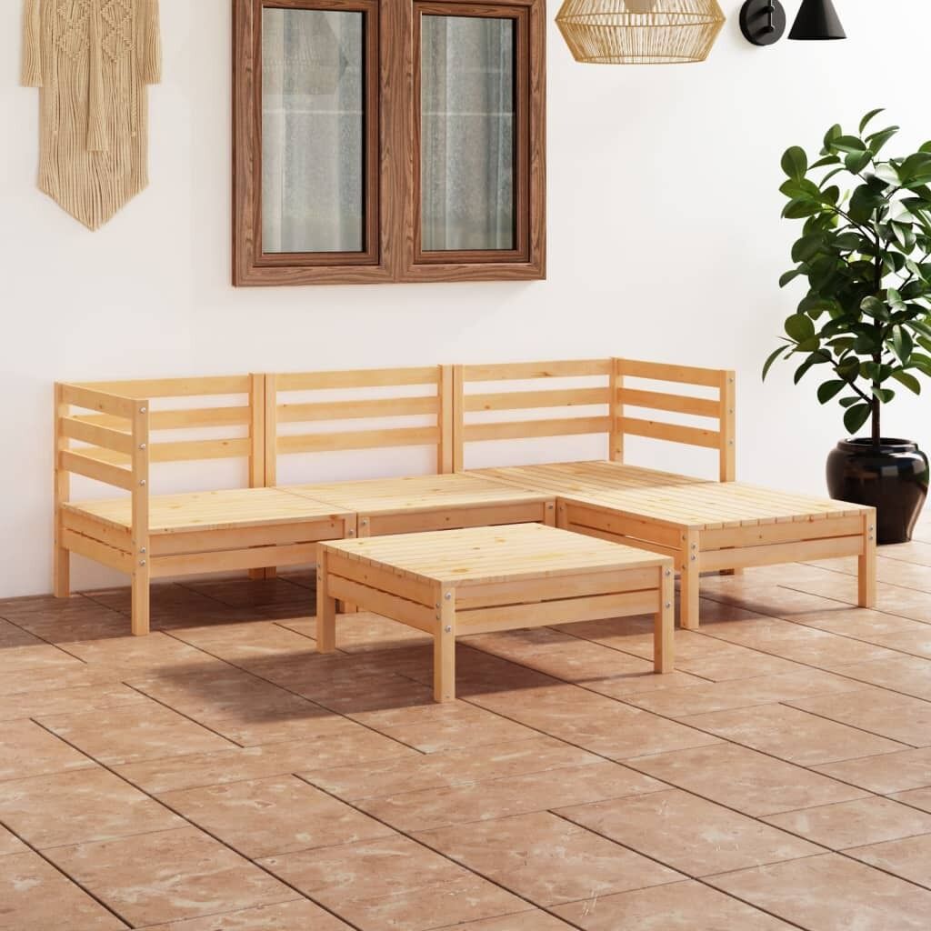 5 Piece Garden Lounge Set Solid Pinewood 5 Piece Garden Lounge Set Solid Pinewood