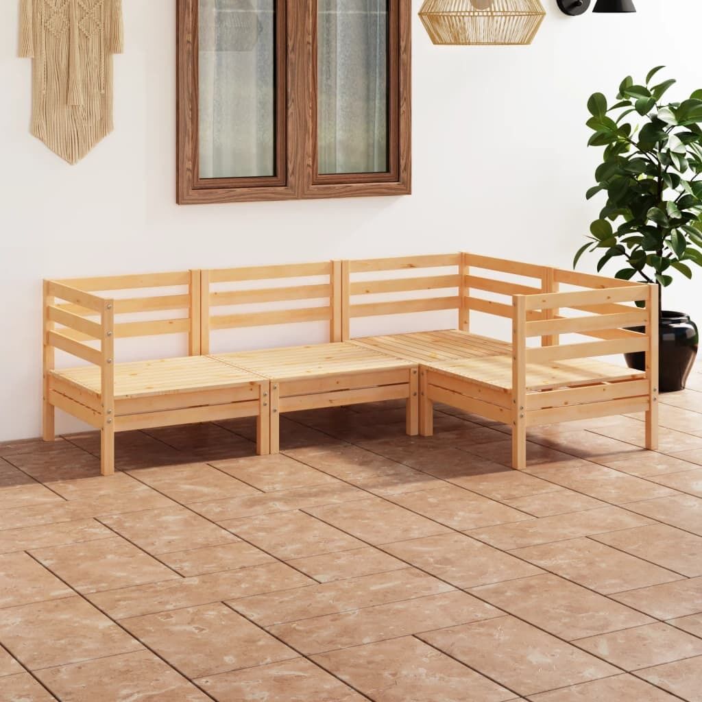 4 Piece Garden Lounge Set Solid Pinewood 4 Piece Garden Lounge Set Solid Pinewood