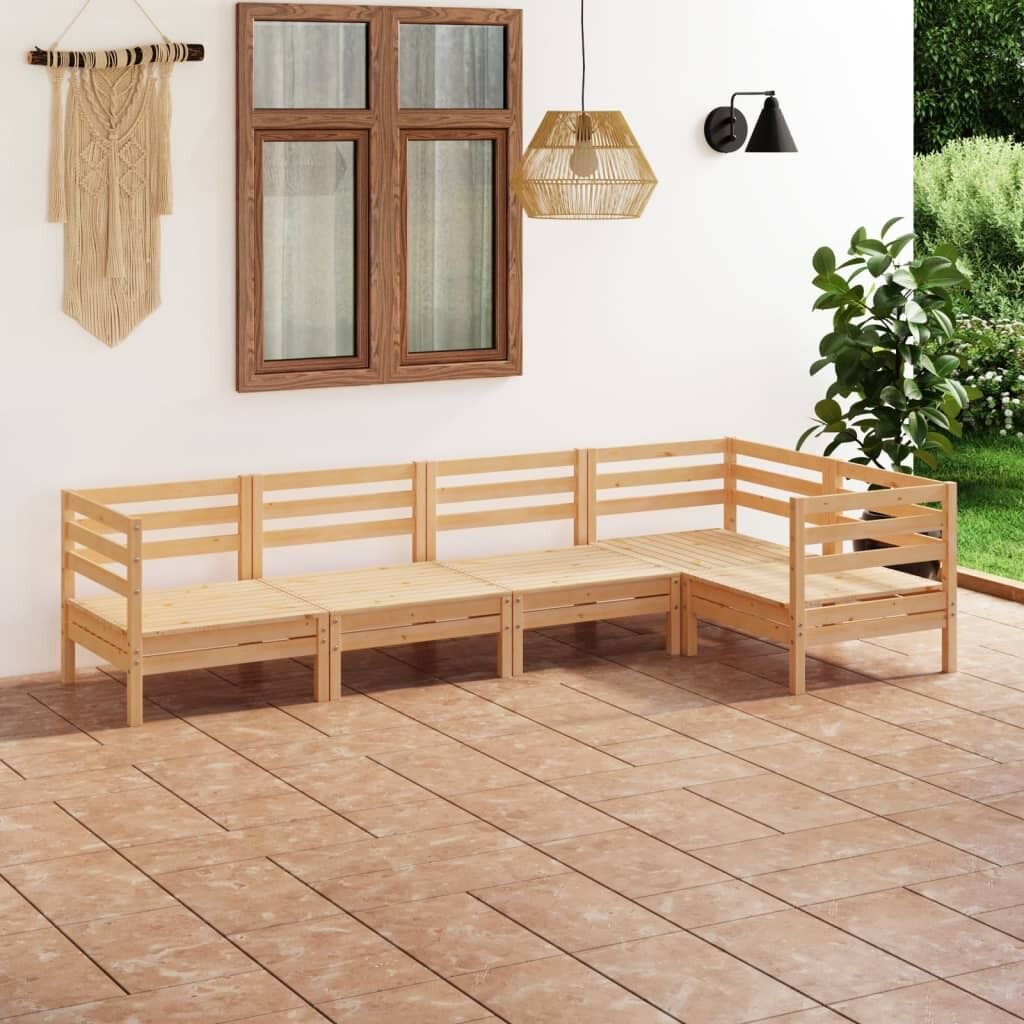 5 Piece Garden Lounge Set Solid Pinewood 5 Piece Garden Lounge Set Solid Pinewood
