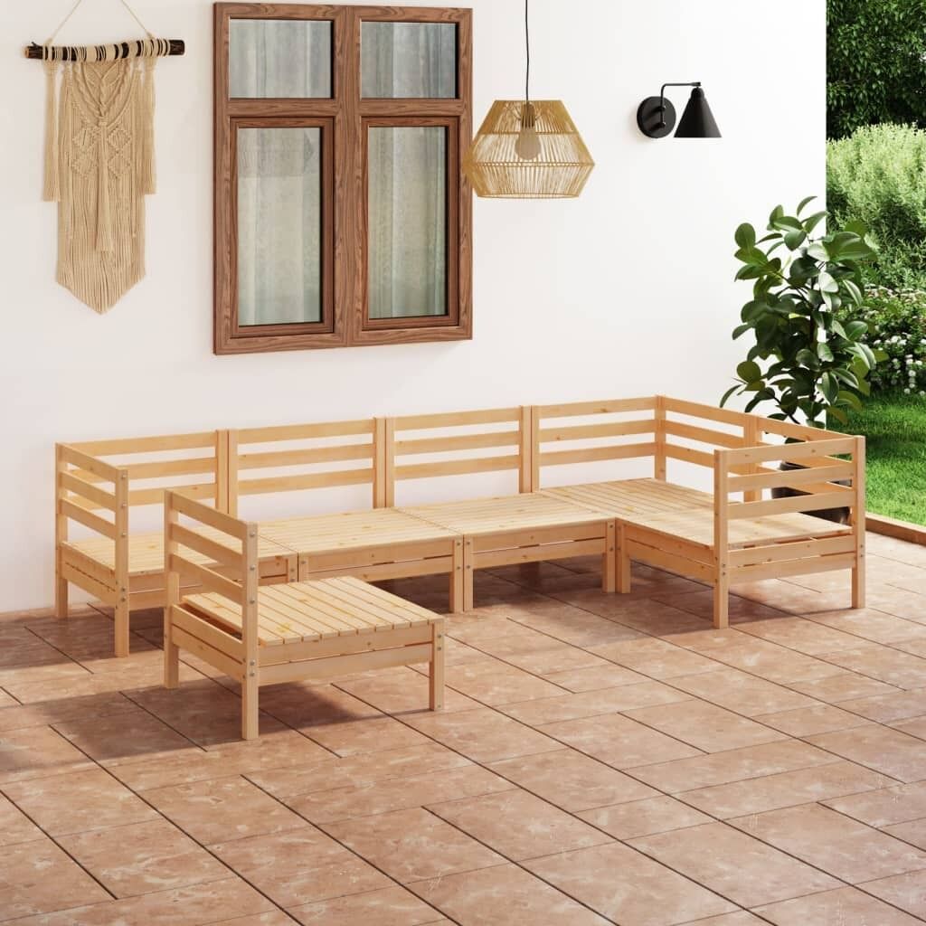 6 Piece Garden Lounge Set Solid Pinewood 6 Piece Garden Lounge Set Solid Pinewood