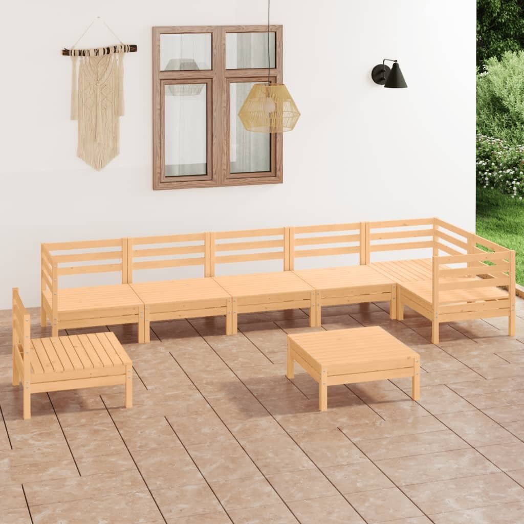 8 Piece Garden Lounge Set Solid Pinewood 8 Piece Garden Lounge Set Solid Pinewood