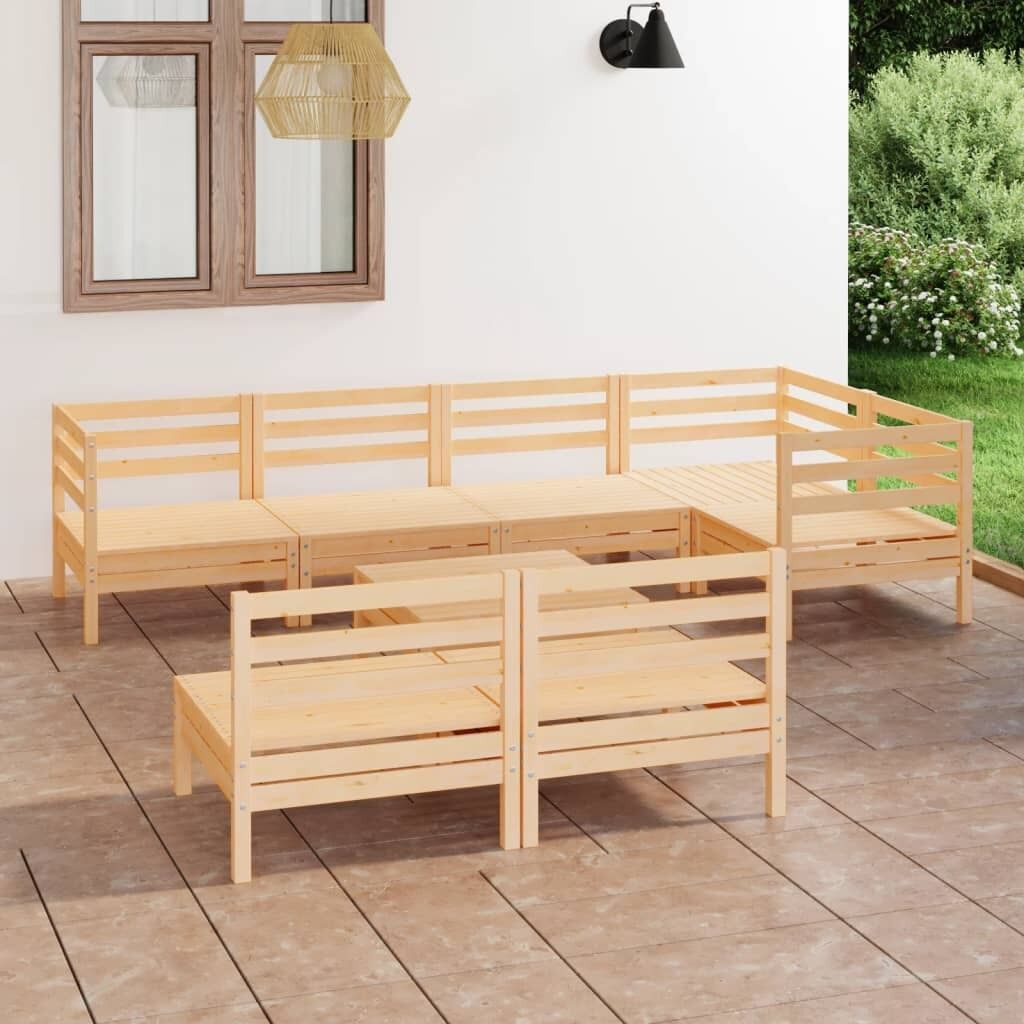 8 Piece Garden Lounge Set Solid Pinewood 8 Piece Garden Lounge Set Solid Pinewood