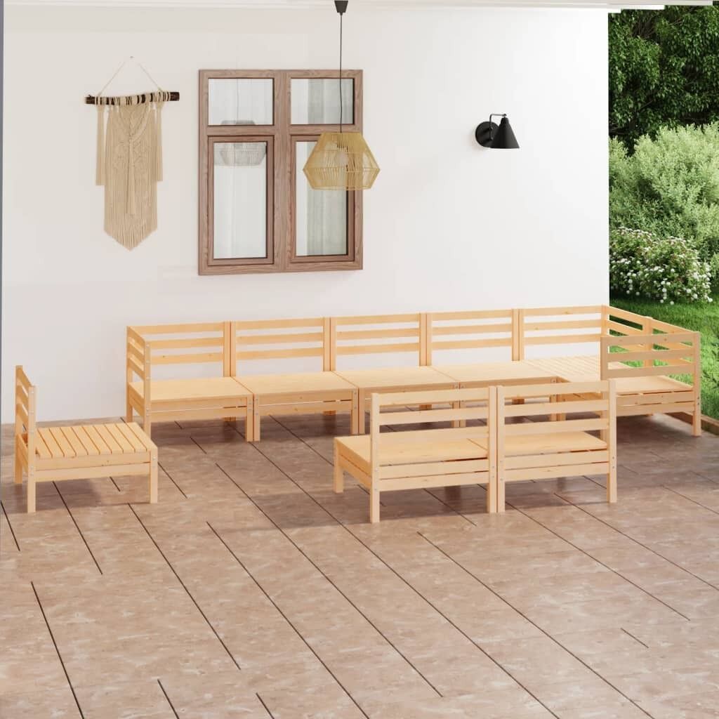 9 Piece Garden Lounge Set Solid Pinewood 9 Piece Garden Lounge Set Solid Pinewood