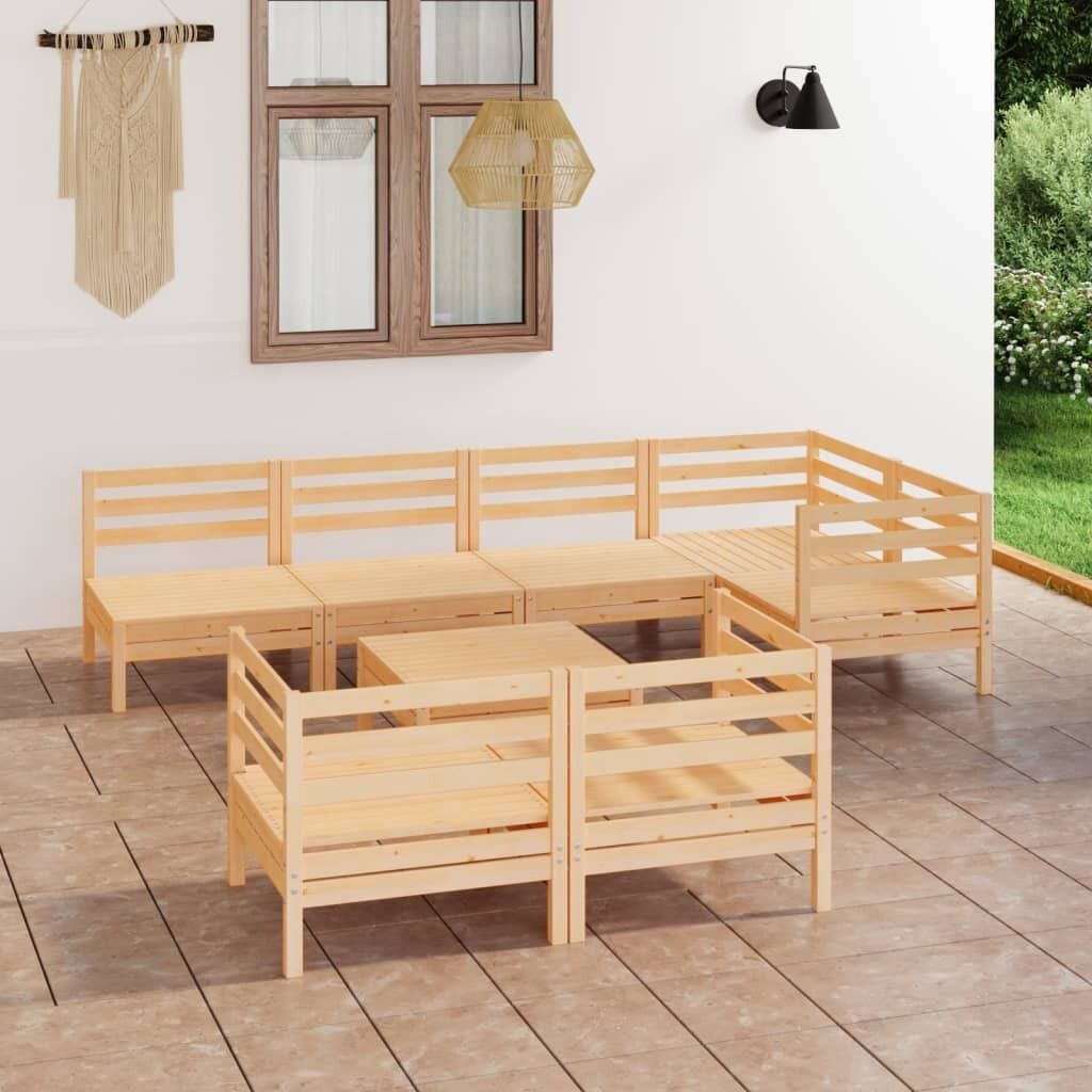 8 Piece Garden Lounge Set Solid Pinewood 8 Piece Garden Lounge Set Solid Pinewood