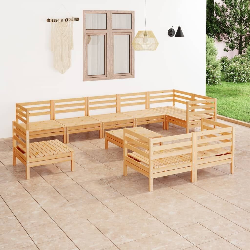 10 Piece Garden Lounge Set Solid Pinewood 10 Piece Garden Lounge Set Solid Pinewood