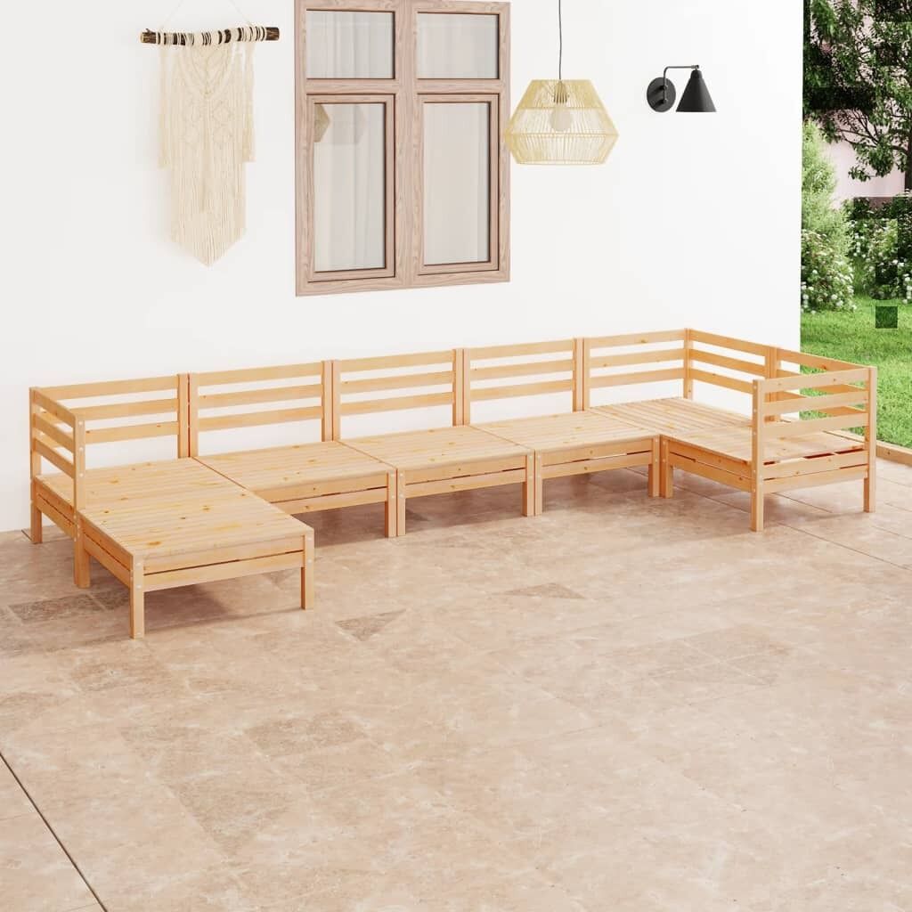 7 Piece Garden Lounge Set Solid Pinewood 7 Piece Garden Lounge Set Solid Pinewood
