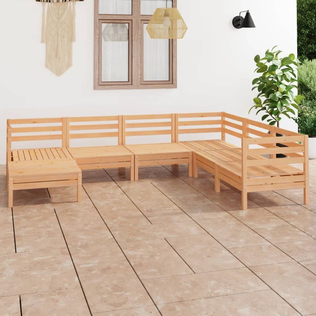 7 Piece Garden Lounge Set Solid Pinewood 7 Piece Garden Lounge Set Solid Pinewood