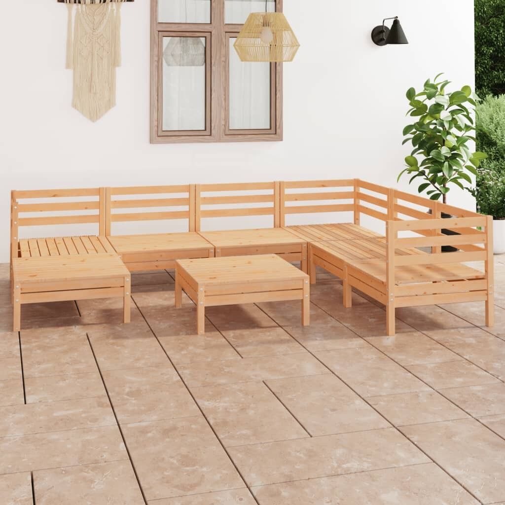 8 Piece Garden Lounge Set Solid Pinewood 8 Piece Garden Lounge Set Solid Pinewood