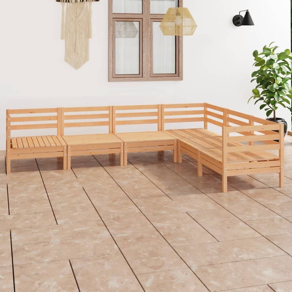 6 Piece Garden Lounge Set Solid Pinewood 6 Piece Garden Lounge Set Solid Pinewood