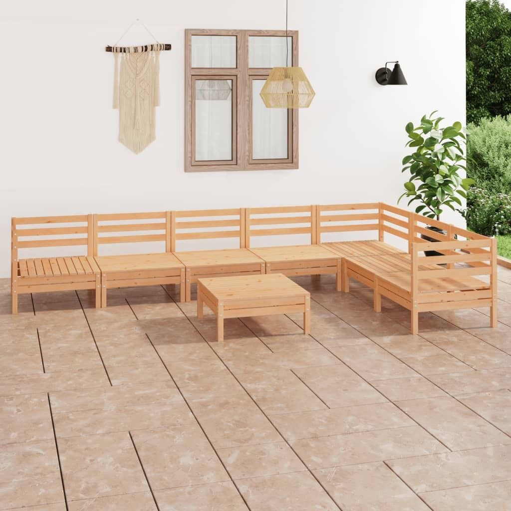 8 Piece Garden Lounge Set Solid Pinewood 8 Piece Garden Lounge Set Solid Pinewood
