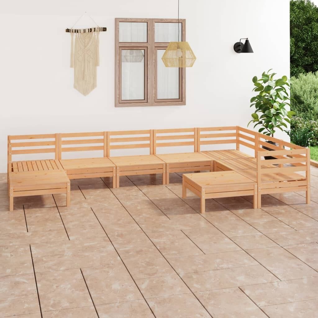 9 Piece Garden Lounge Set Solid Pinewood 9 Piece Garden Lounge Set Solid Pinewood