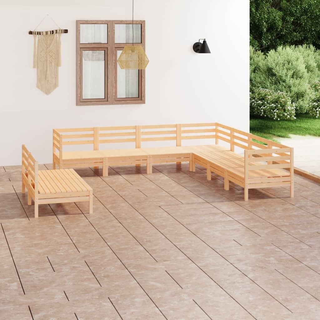 9 Piece Garden Lounge Set Solid Pinewood 9 Piece Garden Lounge Set Solid Pinewood