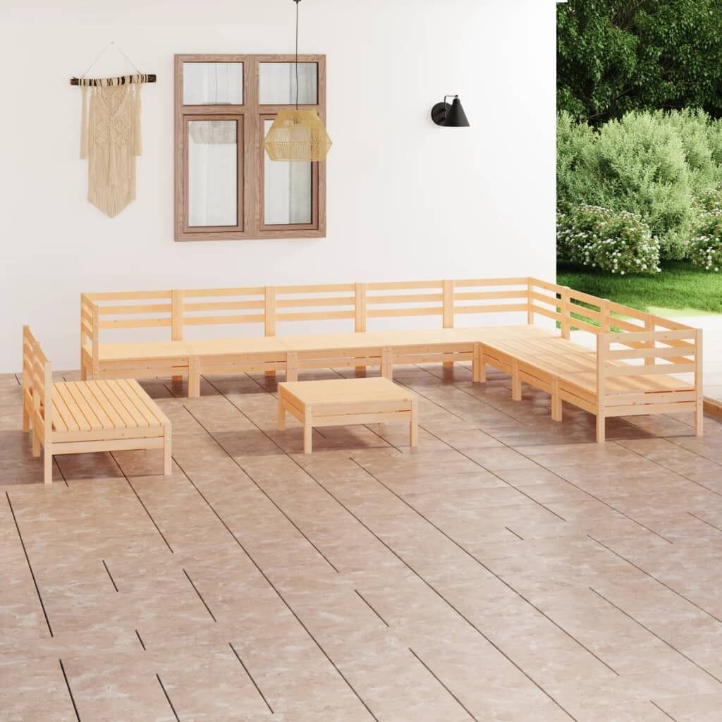 11 Piece Garden Lounge Set Solid Pinewood 11 Piece Garden Lounge Set Solid Pinewood