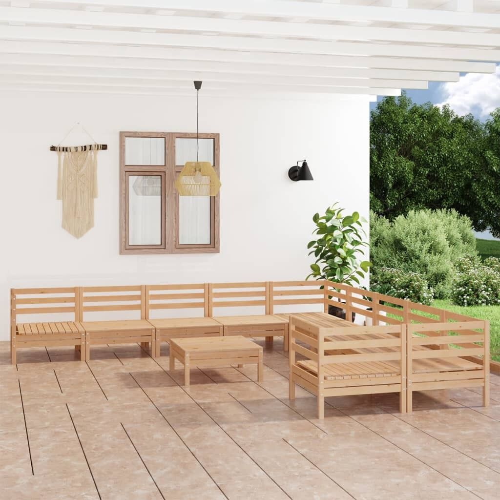11 Piece Garden Lounge Set Solid Pinewood 11 Piece Garden Lounge Set Solid Pinewood